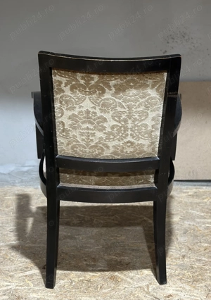 Jilt Vintage din lemn masiv Stil ArtDeco; Scaun cu manere tapitat - imagine 5