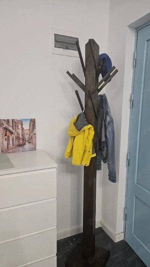 Vand cuier vertical lemn masiv stejar