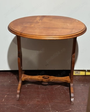 Masuta de cafea stil rustic din lemn masiv; Masa cu blat 50x37; Scaun