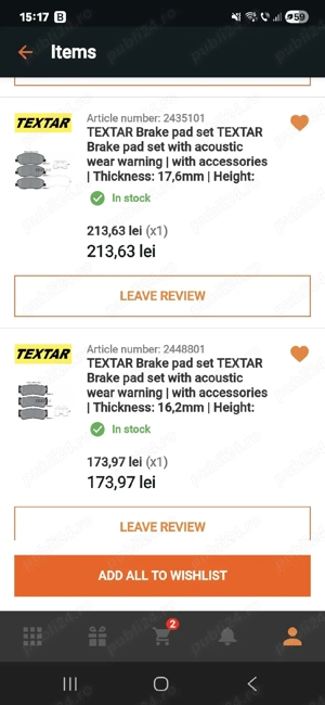 Placute Frana Textar puntea fata+ spate Santa fe 2 - imagine 3