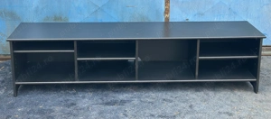 Comoda TV 1,90 m pentru living; Comoda din lemn masiv cu rafturi