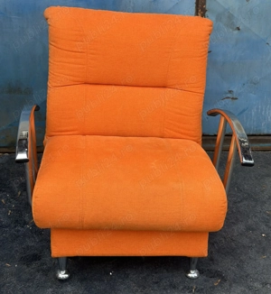 Fotoliu Extensibil cu lada si brate metalice; Pat cu Saltea 120x70 cm