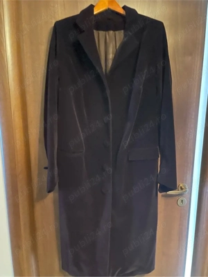 Sacou lung catifea mov.