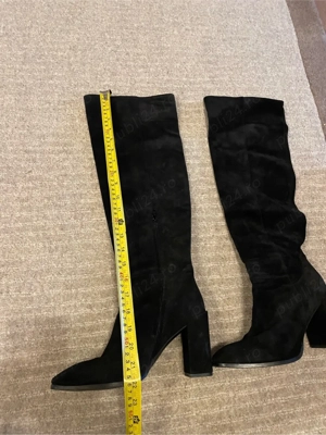 Cizme lungi Zara, piele intoarsa. - imagine 4