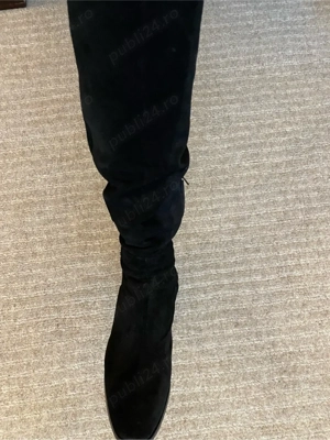 Cizme lungi Zara, piele intoarsa. - imagine 5