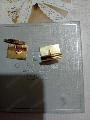 vand aur de 14k  butoni de cămașa  - imagine 2