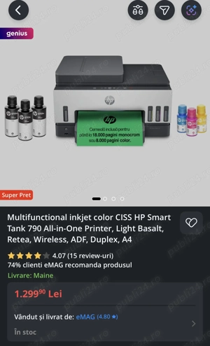 Vând imprimanta hp smart tank 790wifi noua