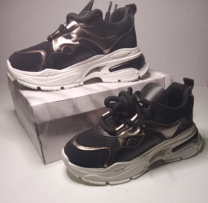 Pantofi sport de dama negru cu alb