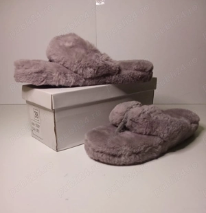 Papuci de casa pentru dama, de culoare gri