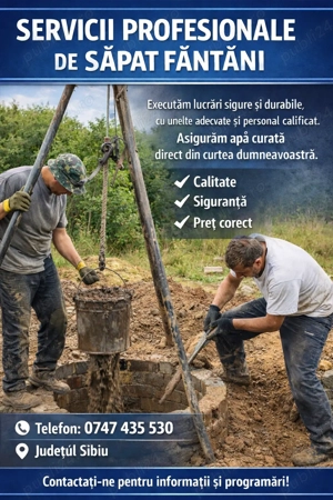 Oferim servicii Fântâni, tot ce înseamnă fântani puteți conta pe noi