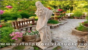 Statuetă domnița cu ulcea, galben patinat, model S16. - imagine 4