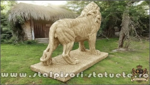 Statuetă leu mare în picioare, galben antichizat, model S33. - imagine 4