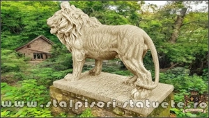 Statuetă leu mare în picioare, galben antichizat, model S33. - imagine 3