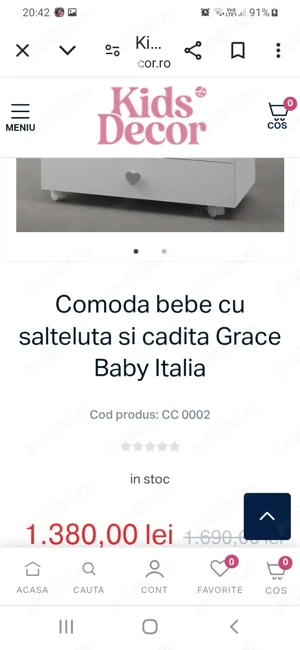 Masa de infașat+cădiță +4sertare