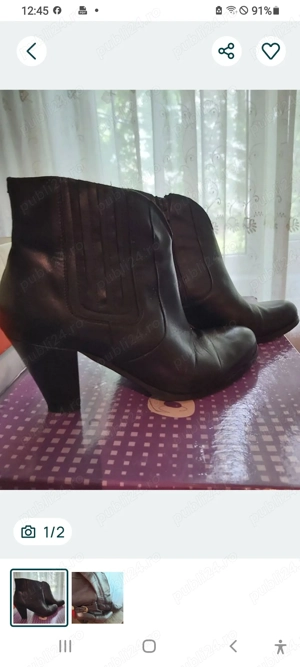 Ghete ,cizme dama,gr.38,piele naturală  - imagine 2