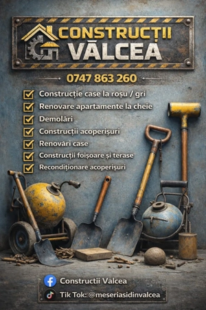 Firma de construcții prestează servicii interioare exterioare