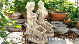 Set grădinari cu roabe, galben antichizat, model J6, J7. - imagine 3