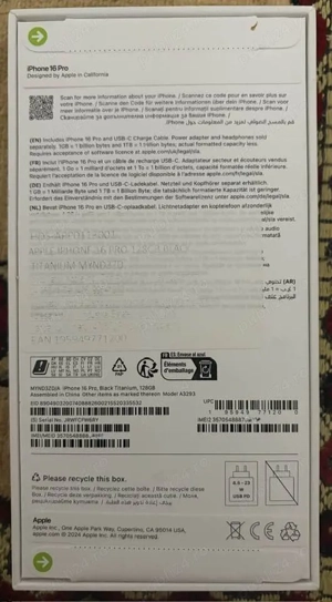 iPhone 16 Pro - 128GB - Black Titanium - NOU, SIGILAT - imagine 2