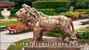 Statuetă leu mare în picioare, arămiu antichizat, model S33. - imagine 2