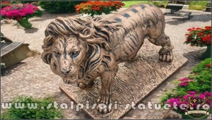 Statuetă leu mare în picioare, arămiu antichizat, model S33. - imagine 3