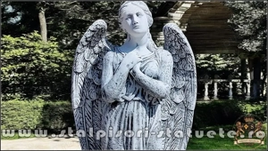 Statuetă îngeraș mare, gri patinat, model S20. - imagine 2