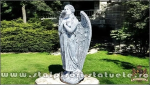 Statuetă îngeraș mare, gri patinat, model S20. - imagine 4
