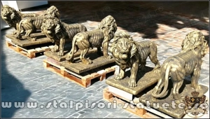 Statuetă leu mare, auriu antichizat, model S33. - imagine 4