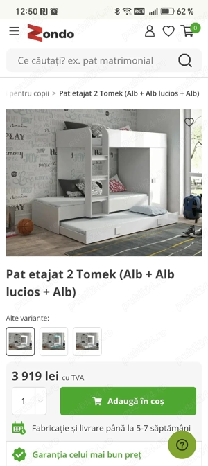 Vând pătuț etajat