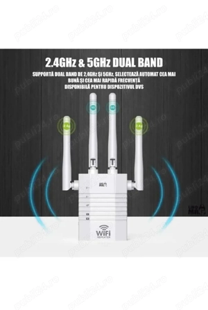 Amplificator Wireless Linomag, WiFi, 4 Antene, 240m, pana la 1200 Mbps