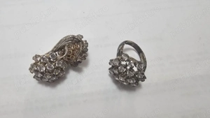 Set bijuterii din argint   inel + cercei   vintage - imagine 3