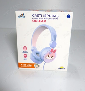 Casti audio cu urechi de iepuras si microfon incorporat, Noriel On-Ear