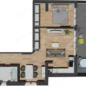 COMISION 0 % |Apartament 2 camere | si 2 terase 15 mp + 60 mp | Zona Vivo  - imagine 6