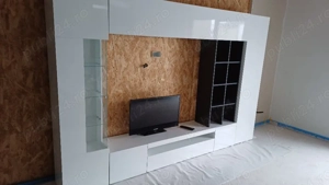 Mobila salon alb si gri