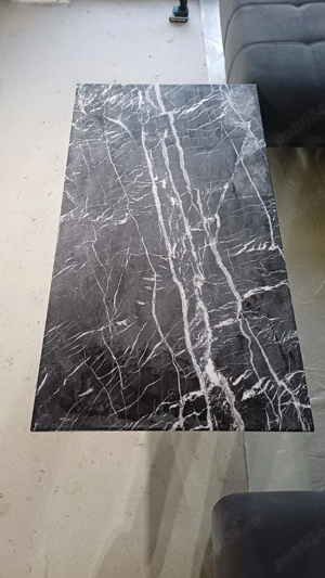 Masuta pentru canapea de marmura si inox - imagine 2