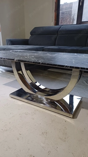 Masuta pentru canapea de marmura si inox