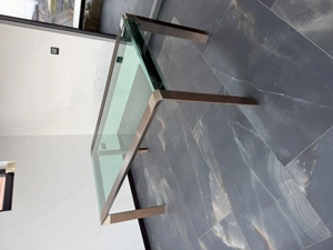 Masa de sticlă 8 persoane + scaune 