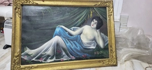 Tablou Pictat Pe Pânză de ulei Tabloul Foarte veche și Întreținut mai multe poze la tel 