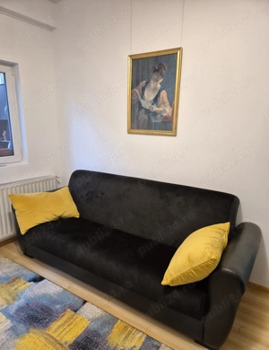 Canapea extensibila catifea si doua perne 