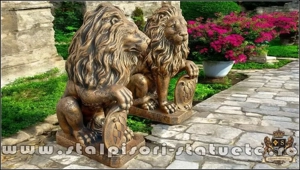 Set statuete lei cu blazon, arămiu patinat, model S2. - imagine 2