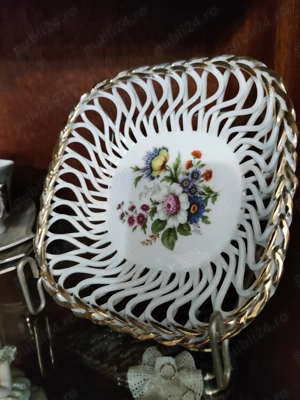 Farfurii decorative, portelan dantelat, ceramica