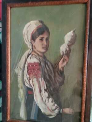 Pictura an uleiTarancuta cu fuiorul,după mareleN.GrigorescuReproducere exacta