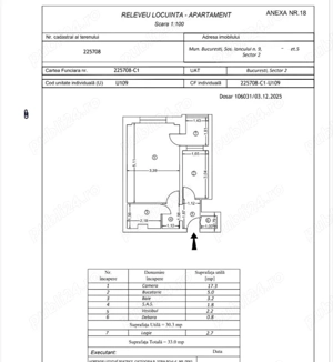 Iancului, garsoniera decomandata 33 mp