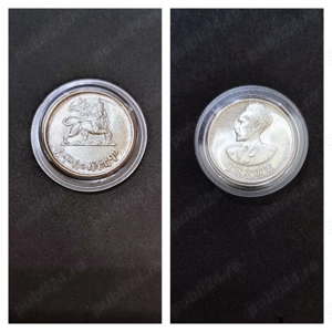 Moneda argint 50 Santeem (Cents), ETHIOPIA, 1936