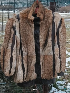 Haină blană naturală și piele