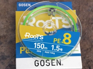 Fir Textil Gosen PE Roots X8 Light Green 150m 200m (0.132mm-0.242mm),fabricat in Japonia,pt spinning - imagine 5