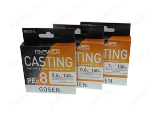 Fir Textil  Gosen Answer Casting PE X8 Light Green 150m 200m (0.13-0.24mm), fabricat in Japonia - imagine 3