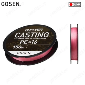 Fir Textil Gosen Answer Casting PE X16 Pink 150m (0.15mm-0.24mm), fanricat in Japonia