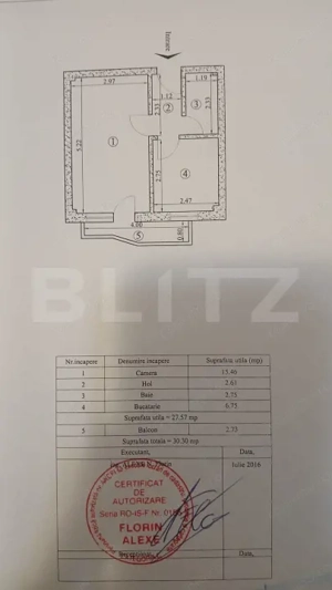 Apartament 1 camera, 27.57 mp, zona Galata - imagine 12
