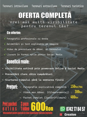 Servicii de Marketing - promovare imobiliară - terenuri