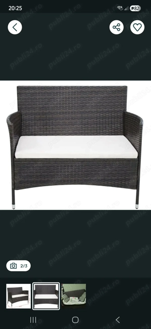 Canapea de terasa balcon wenge  - imagine 3